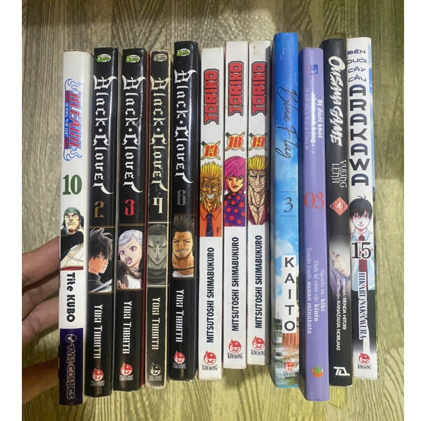 (ll13) Combo 12q vở Bleach+Black clover+Bule flag+Toriko ....
