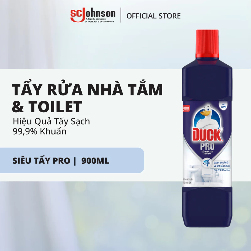 DUCK Combo 2 Tẩy Rửa Nhà Tắm Siêu Tẩy Pro Diệt 99,9% Vi Khuẩn, Tẩy Sạch Vết Bẩn 900ml x2