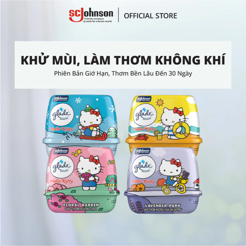 GLADE Combo 2 Sáp Thơm Hello Kitty Khử Mùi Lưu Hương Bền Lâu 180g x2