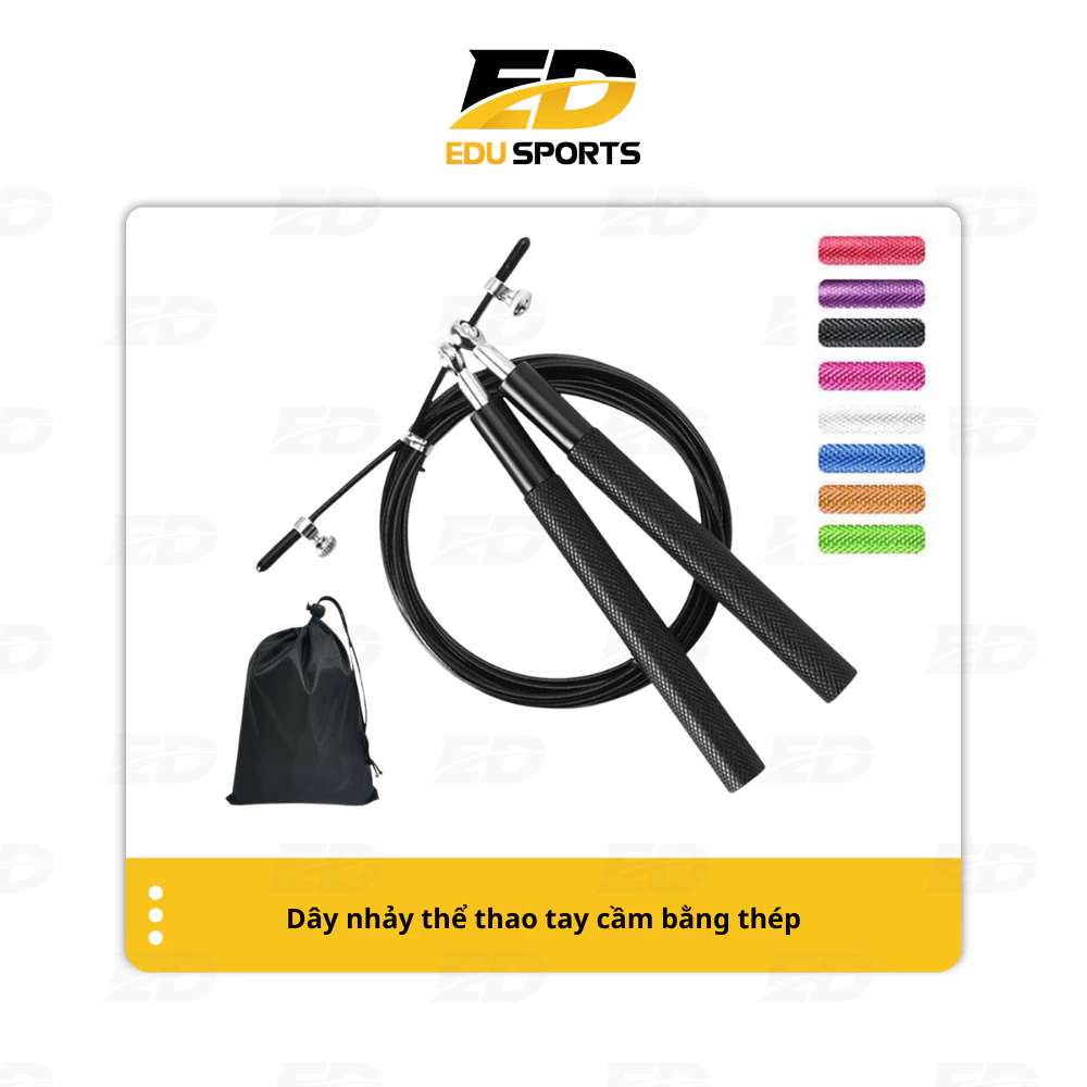 Dây nhảy giảm cân đốt mỡ bụng tay cầm thép đàn hồi tập thể dục gym muay thái tại nhà DN01