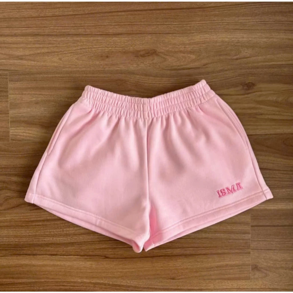 Quần short unisex,quần đùi chun thêu chữ ISMI ống rộng cạp chun nhiều màu phong cách cá tính ,thể thao