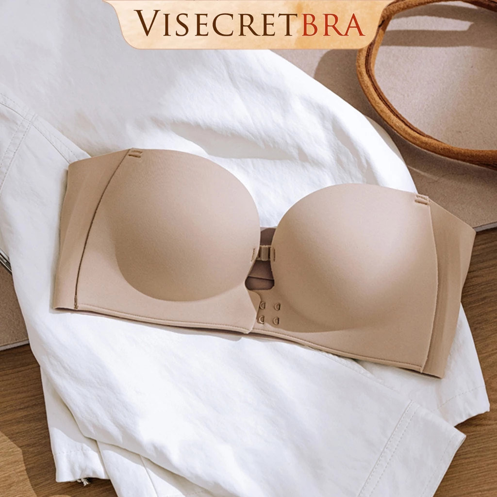 KOL - 250954 -- VISECRETBRA Áo Bra Áo Ngực Nữ Su Đúc Cài Trước Dây Vai Tháo Rời Mút Dày Vừa Gom Quả Mặc Áo Không Dây