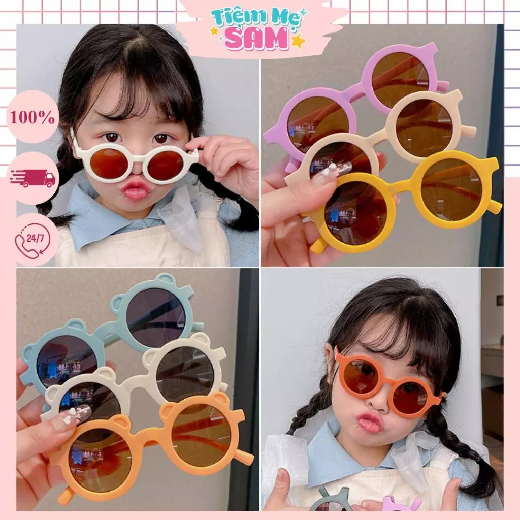 Kính Râm Cho Bé Trai Bé Gái Dáng Tròn Tai Gấu Dễ Thương Chống UV Phụ Kiện Du Lịch Mùa Hè KINH02-03 - Tiệm Mẹ Sam 97