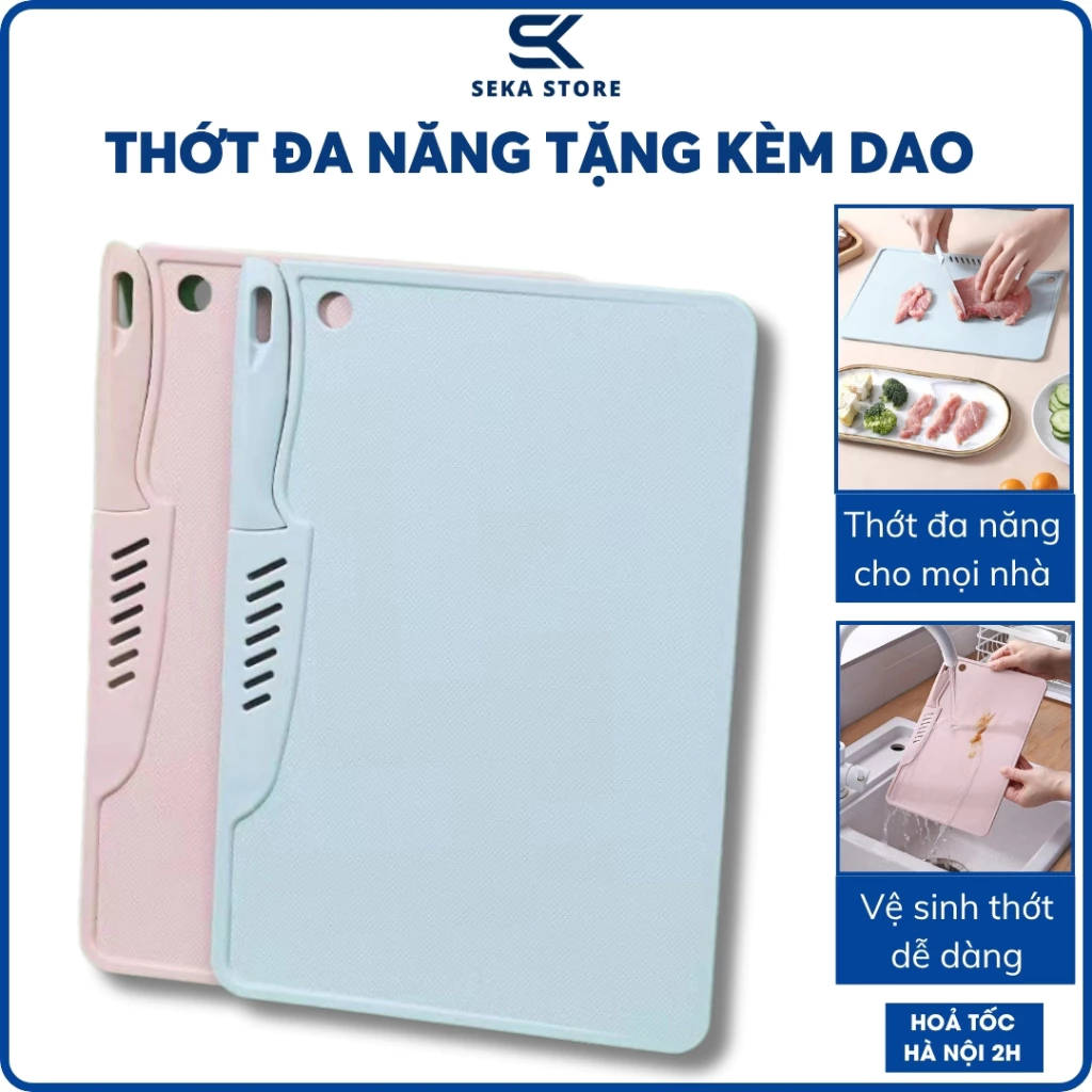 Bộ Thớt Nhựa Kèm Chậu Gấp Gọn Đa Năng