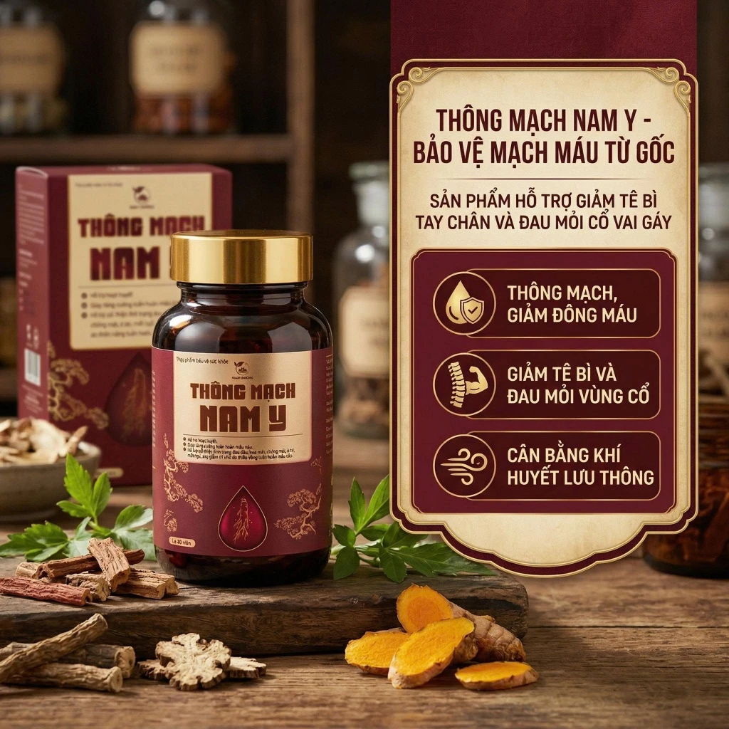 [Deal Lẻ] - Thông Mạch Nam Y - Hỗ Trợ Lưu Thông Khí Huyết, Tê Bì Chân Tay, Đau Mỏi Vai Gáy (Hộp 30 Viên)