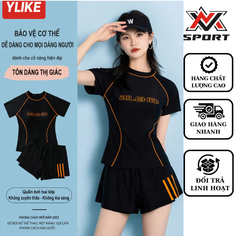 [K224] Bộ Quần Áo Đi Bơi, Đi Biển Cho Nữ Bộ Váy Áo Tắm Thoáng Mát Co Dãn, Đồ Bơi 2 Mảnh Nữ Kèm Đệm Mút