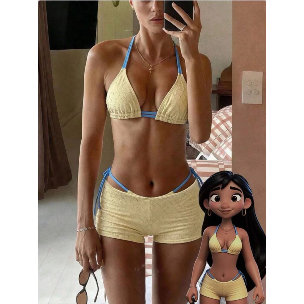 [Ord] Set Bikini 3 Món Phối Màu Pastel Xinh Xắn( Cận Chất hình cuối)
