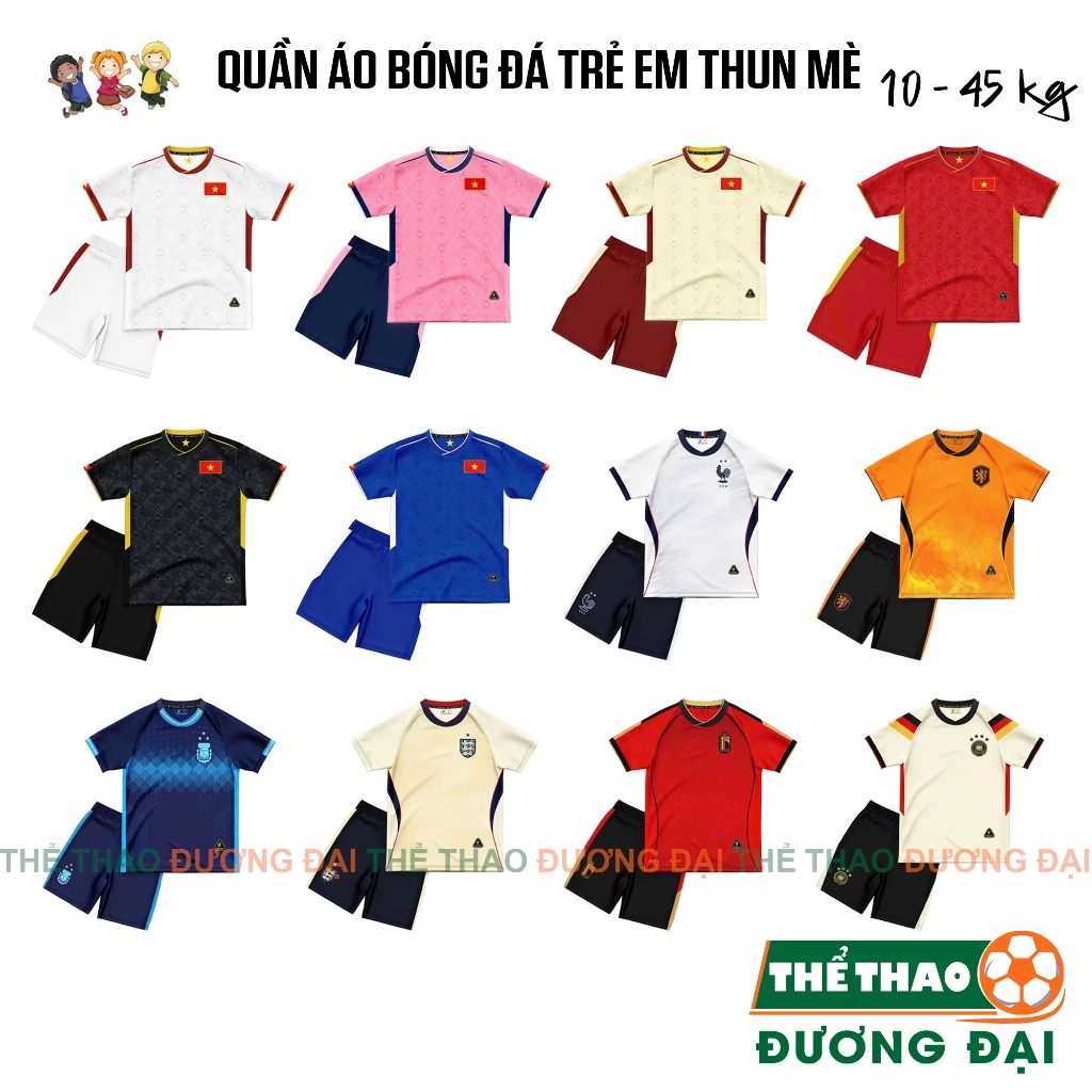 Quần Áo Bóng Đá Trẻ Em Siêu Cưng Mè Cao Cấp Đồ Đá Banh Cho Bé Thể Thao Đương Đại