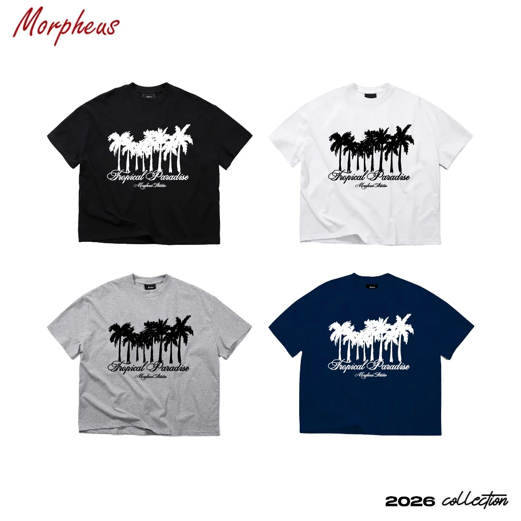Áo Thun Local Brand Morpheus TROPICAL PARADISE Form Boxy, Boxy Tee Cotton 260gsm, Áo thun Nam Nữ Unisex Form Boxy Rộng