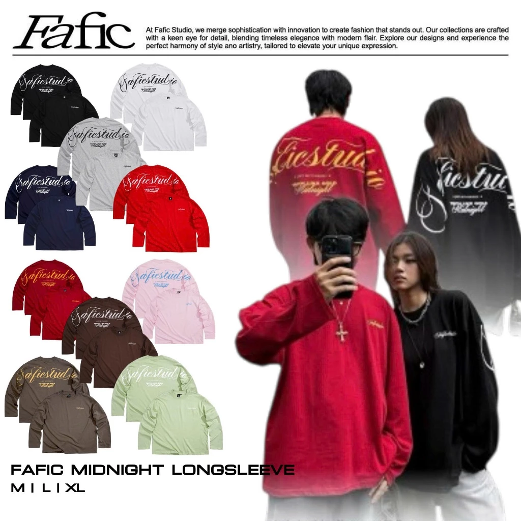 Áo Thun Tay Dài Boxy form rộng MidNight FAFIC studio longsleeve shirt COTTON nam nữ Unisex local brand