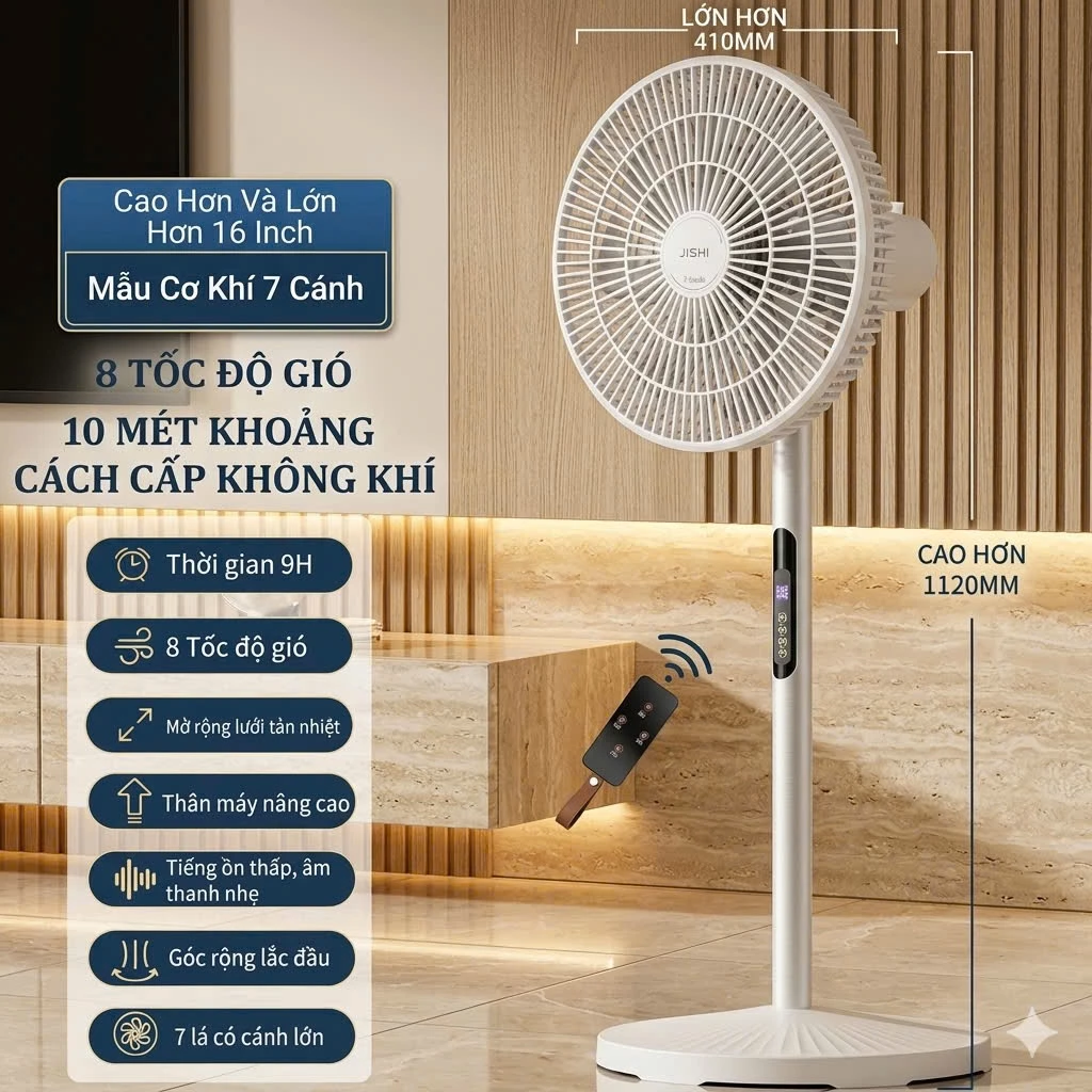 Quạt điện cao cấp PVL - Tiện lợi, 7 cánh siêu êm ái, hẹn giờ, 9 cấp độ gió - Bảo Hành 24 tháng