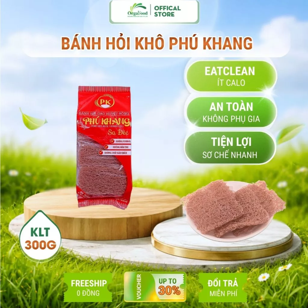 Bánh hỏi gạo lứt Phú Khang 300g, eatclean, ăn kiêng, giảm cân