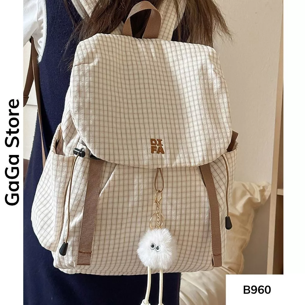 Balo unisex đi học nhiều ngăn màu giản phong cách Ulzzang cho học sinh các cấp B960 gagastore