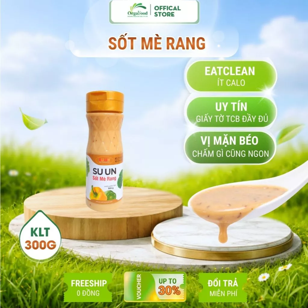 Sốt mè rang Su un chai 300g nước chấm ăn Eaclean giảm cân, trộn salad ngon