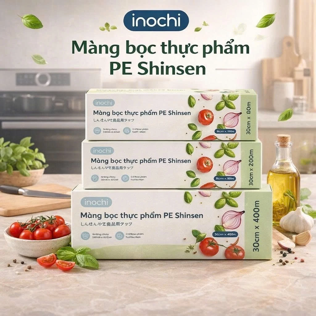 Màng bọc thực phẩm Inochi - PE Shinsen (Nhiều kích cỡ)