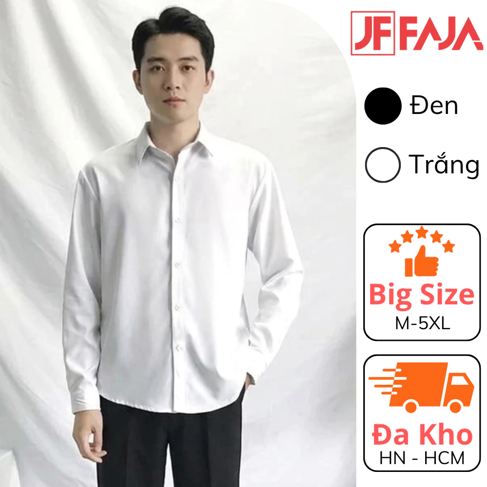 Áo sơ mi nam dài tay cao cấp FAJA dáng ôm chất liệu vải lụa nến bền đẹp hạn chế phai màu, bai, xù