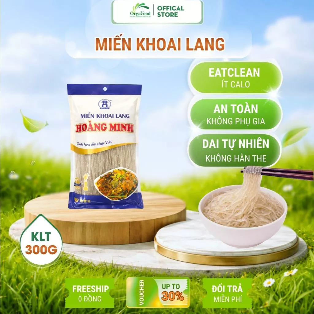 Miến khoai lang giảm cân Hoàng Minh 300g EAT CLEAN thức ăn healthy giảm cân dành cho người ăn kiêng hỏa tốc