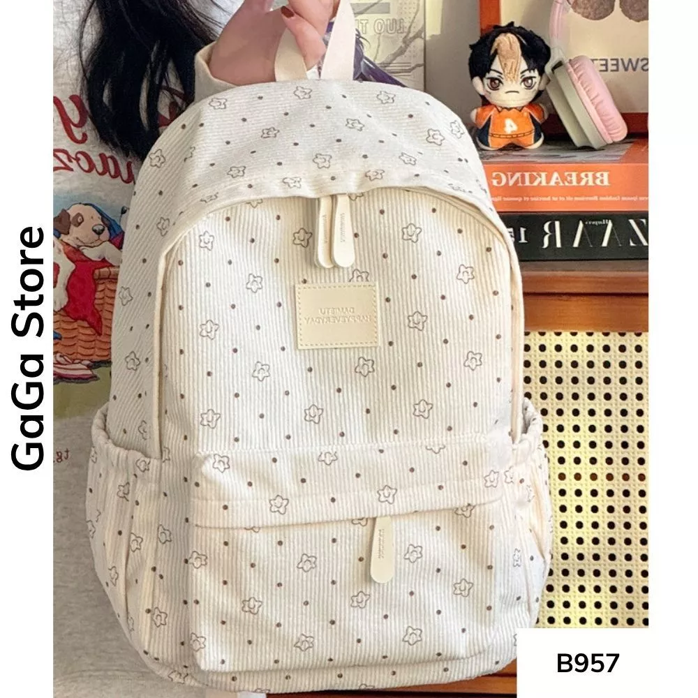 Balo unisex đi học màu đơn giản dễ thương phong cách Ulzzang cho học sinh các cấp B957 gagastore