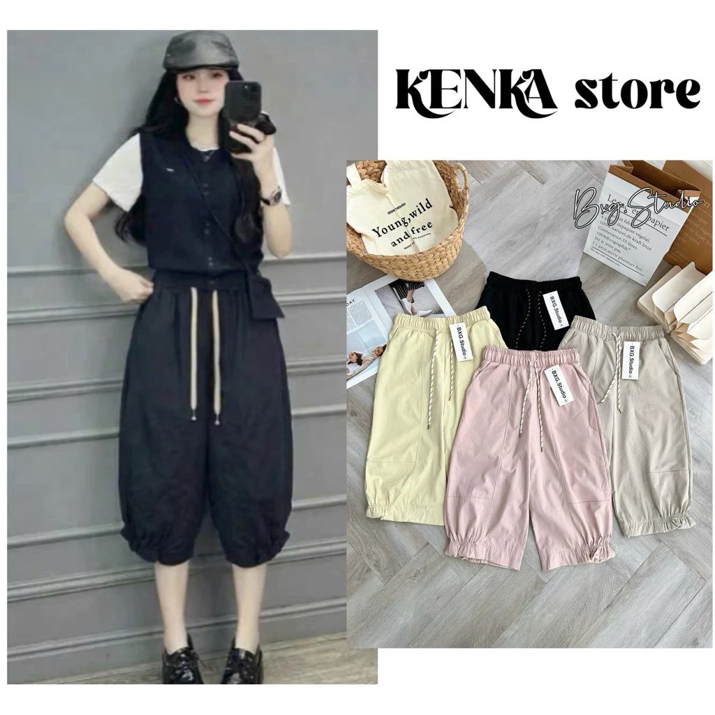 Quần ngố Lửng Gấu Bèo Kaki Nhật dáng phồng, Quần Ngố mùa hè siêu mát ,thời trang - Mã 00120