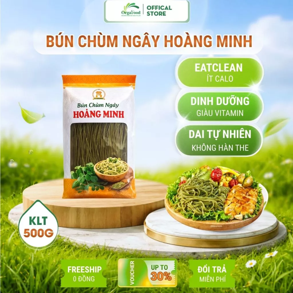 Bún chùm ngây Hoàng Minh túi 500g eatclean, healthy, ăn kiêng, giảm cân