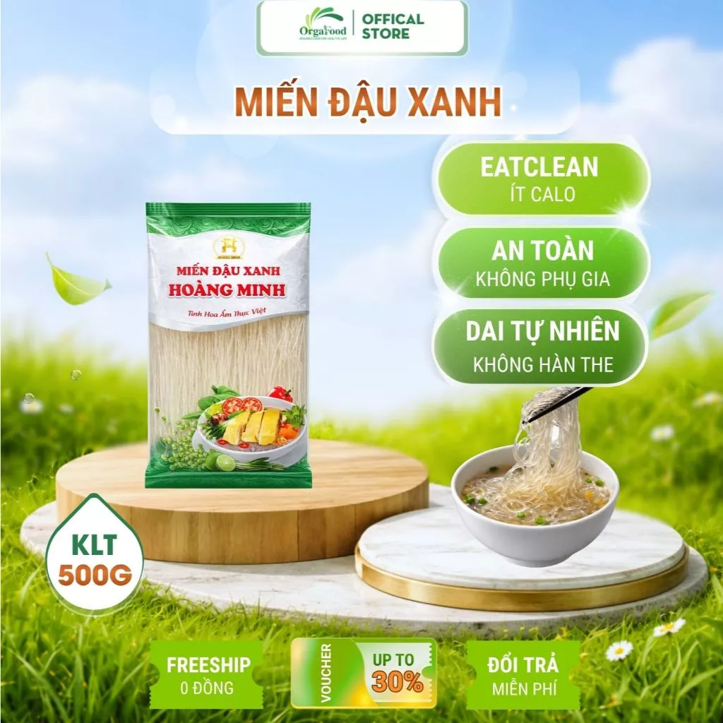 Miến đậu xanh Hoàng Minh 500g ăn kiêng giảm cân, eatclean, healthy