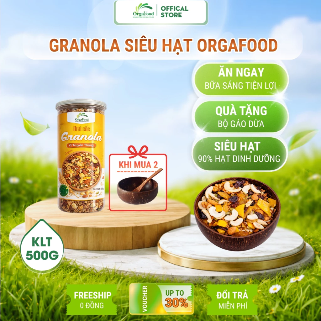 Hạt dinh dưỡng mix giảm cân 5 loại hạt orgafood các loại hạt mix nuts ngũ cốc cho bà bầu