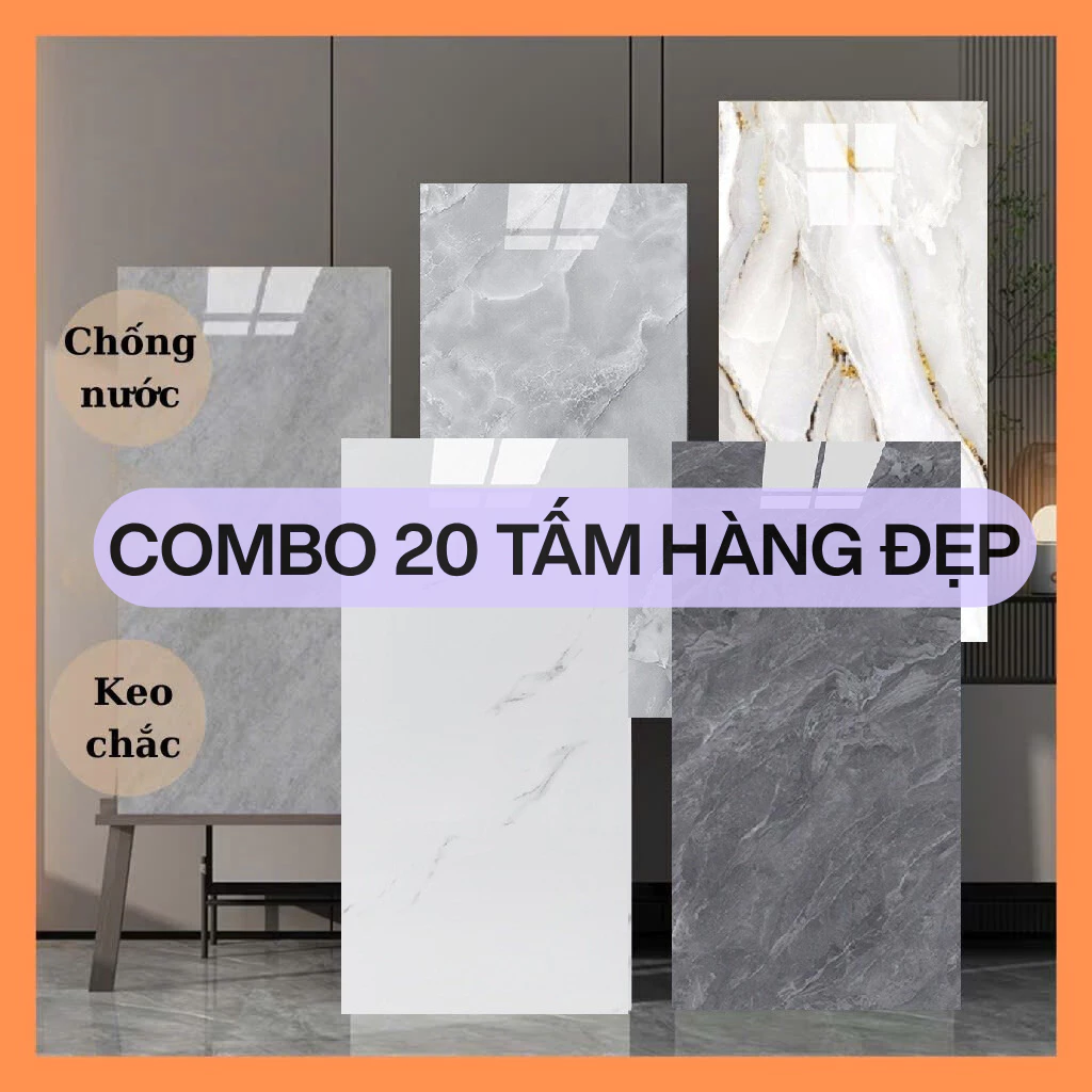 COMBO 20 tấm xốp dán tường PVC giả đá cao cấp hàng đẹp có sẵn keo mặt sau