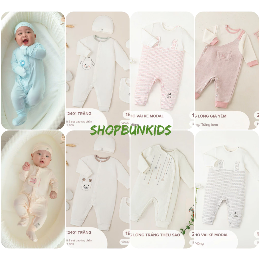 Bộ Body dài sơ sinh vải smoothy LIL Little love hè mỏng mát Bộ liền thân sơ sinh em bé liền  thân bodysuit
