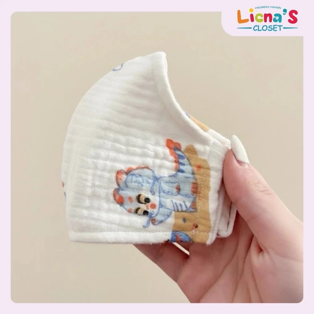 Combo 3 Chiếc Khẩu Trang Vải Xô Muslin Dễ Thương Cho Bé 0-12 Tuổi nhà Liena'S Closet(Vải Xô Loại 1)
