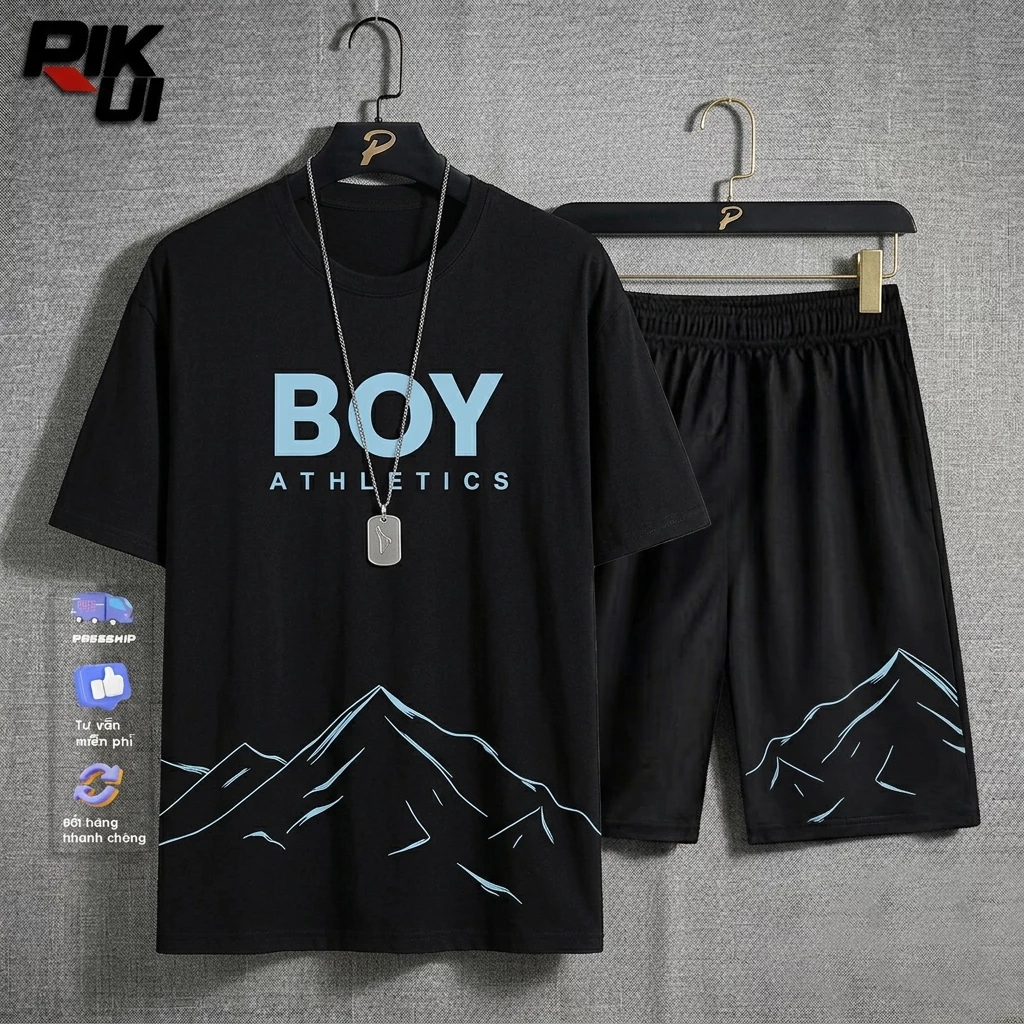 Bộ thể thao nam mẫu mới mẫu chữ Boy phù hợp cho các bạn tập gym hay chơi thể thao ngoài trời cực kỳ năng động