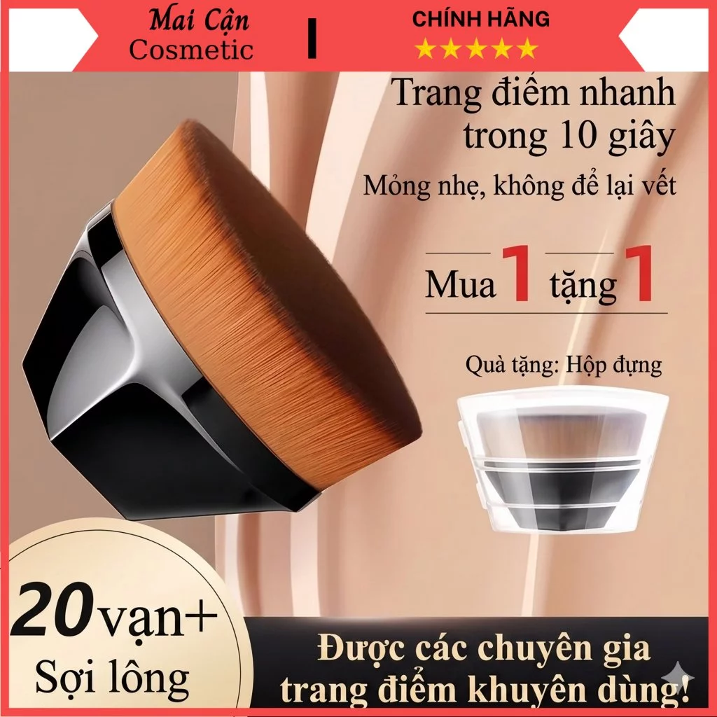 [ KÈM HỘP ] Cọ Đánh Kem Nền Đa Năng 200,000 Sợi Lông - Cọ Nền 55 Thiết Kế Nhân Trắc Học Giúp Lớp Nền Mỏng Nhẹ Tự Nhiên