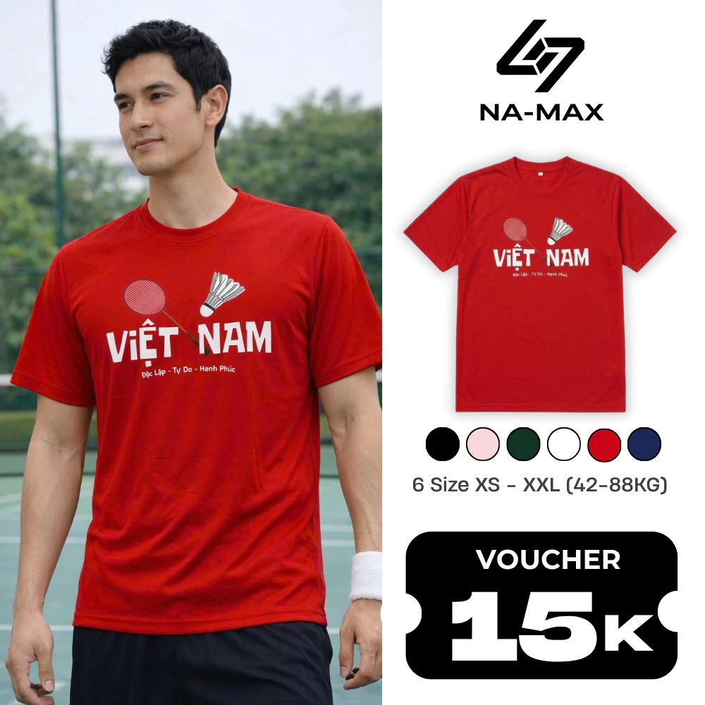 [CÓ BIGSIZE] Áo Thể Thao Nam Nữ Namax, Áo Cầu Lông, Pickleball, Chạy Bộ Tennis Thấm Hút Tốt - N08