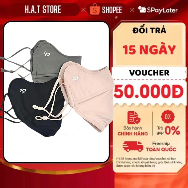 [HÀNG LOẠI1] Khẩu trang Chống 99% tia UV vải lụa cao cấp mềm mát, Khẩu trang hai lớp Chống nắng LOGO đổi màu
