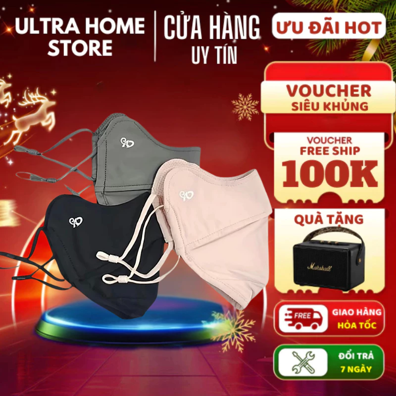 Khẩu trang vải lụa chống nắng, chống tia UV có logo đổi màu