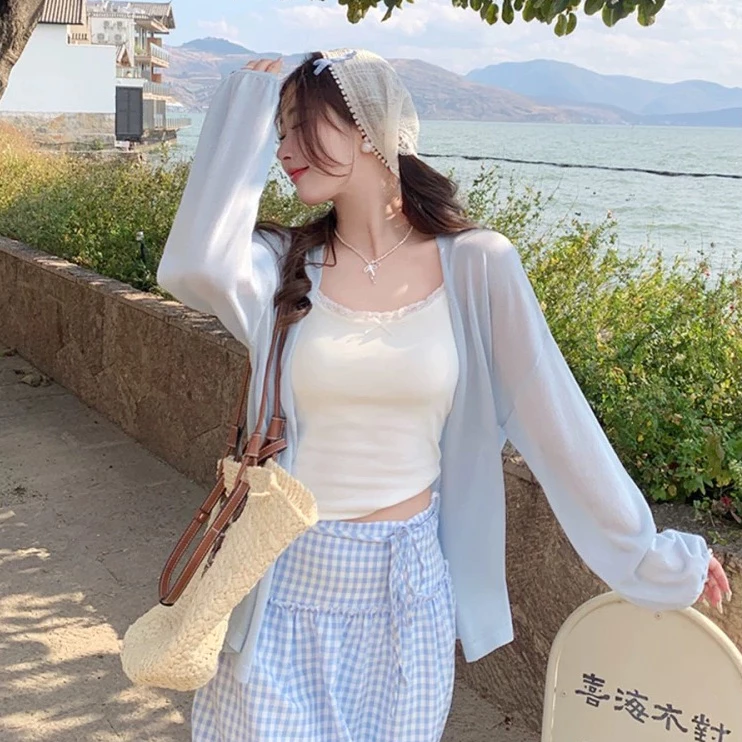 Áo khoác cardigan thun giấy mỏng dáng dài tay bo phong cách basic 24Feb.studio A0007