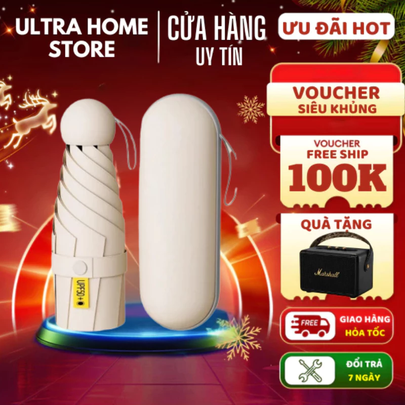 Ô Dù Mini Gấp Gọn Che Mưa Nắng Chống Tia UV