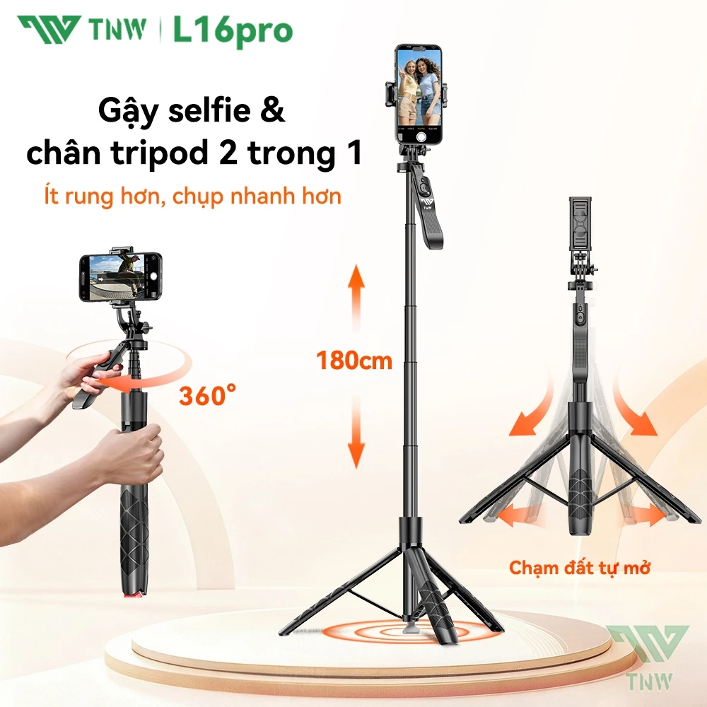 TNW L16pro Gậy Chụp Ảnh 3 Chân Có Đèn Led,chân quay điện thoại,cây chụp hình 3 chân Trợ Sáng,cây quay video