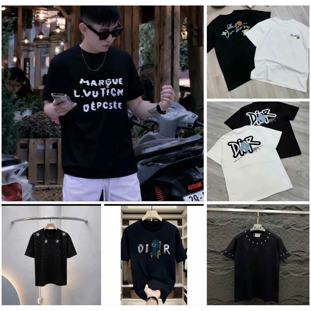 combo áo thun nam nữ nhiều màu hoạ tiết thêu chất thun lạnh dành cho nam nữ  from unisex