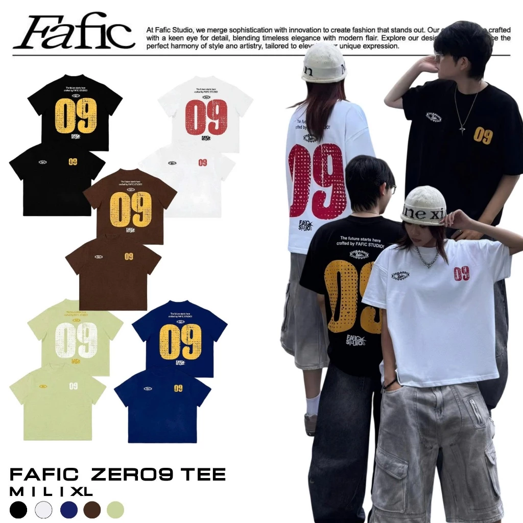 Áo thun Boxy cổ tròn tay ngắn FAFIC ZERO9 TEE cotton 280gsm mùa hè nam nữ unisex local brand