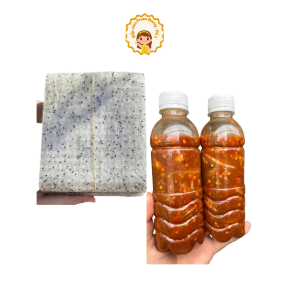 Combo 01KG Bánh Tráng Mè Đen Phan Rang + 01 CHAI Mắm Nêm Pha Sẵn - Đặc sản Phan Rang