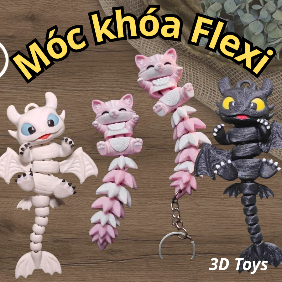 Móc khóa mô hình nhiều mẫu, dễ thương, có khớp chuyển động, thích hợp treo balo, quà tặng 3D TOYS