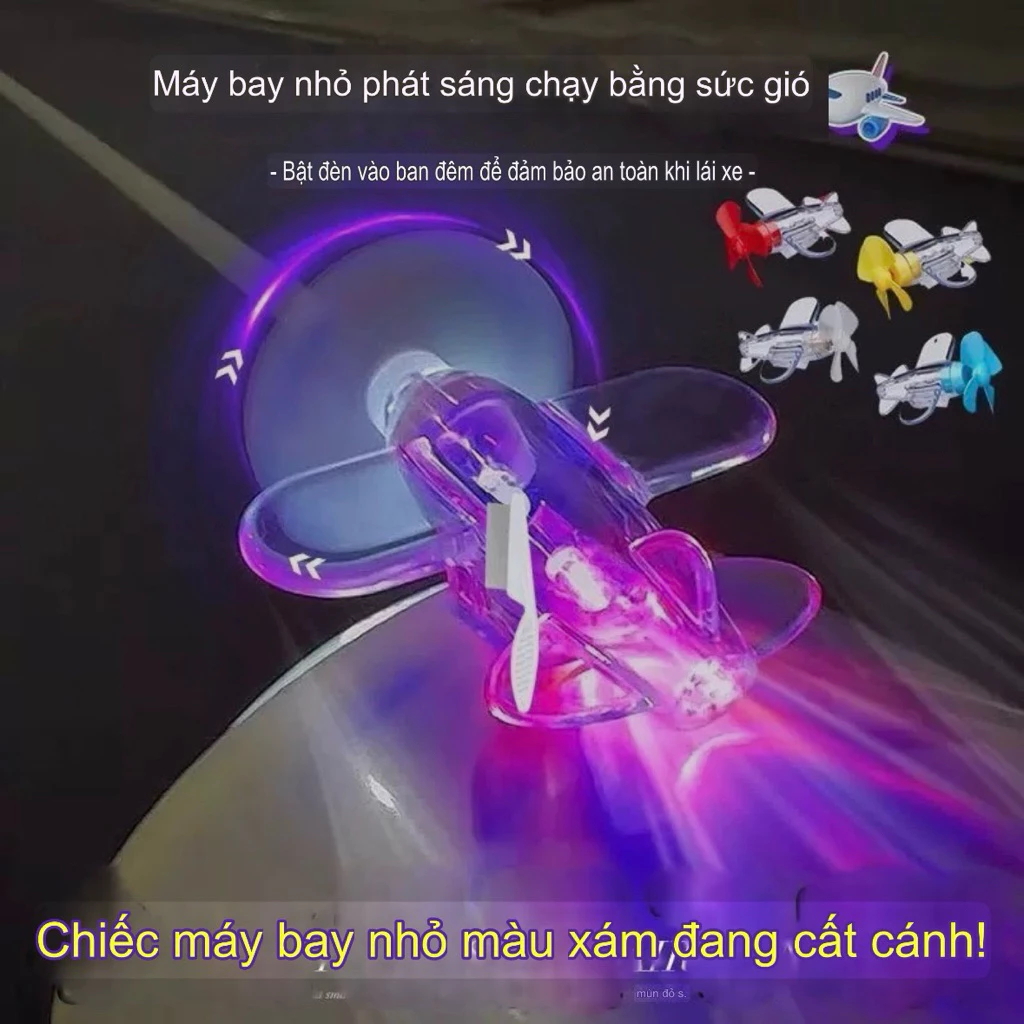 Máy Bay Mini Gắn Xe Phát Sáng LED Chạy Bằng Gió – Trang Trí Xe Máy Ô Tô Độc Lạ