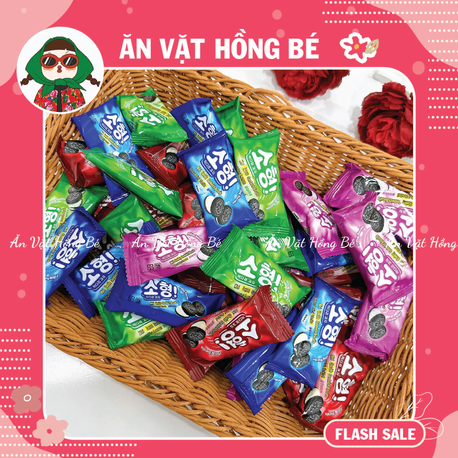 [10 Chiếc] Bánh quy đen mini Woody BISCUIT vị Vani, Việt Quất, Lemon thơm ngon, Đồ ăn vặt