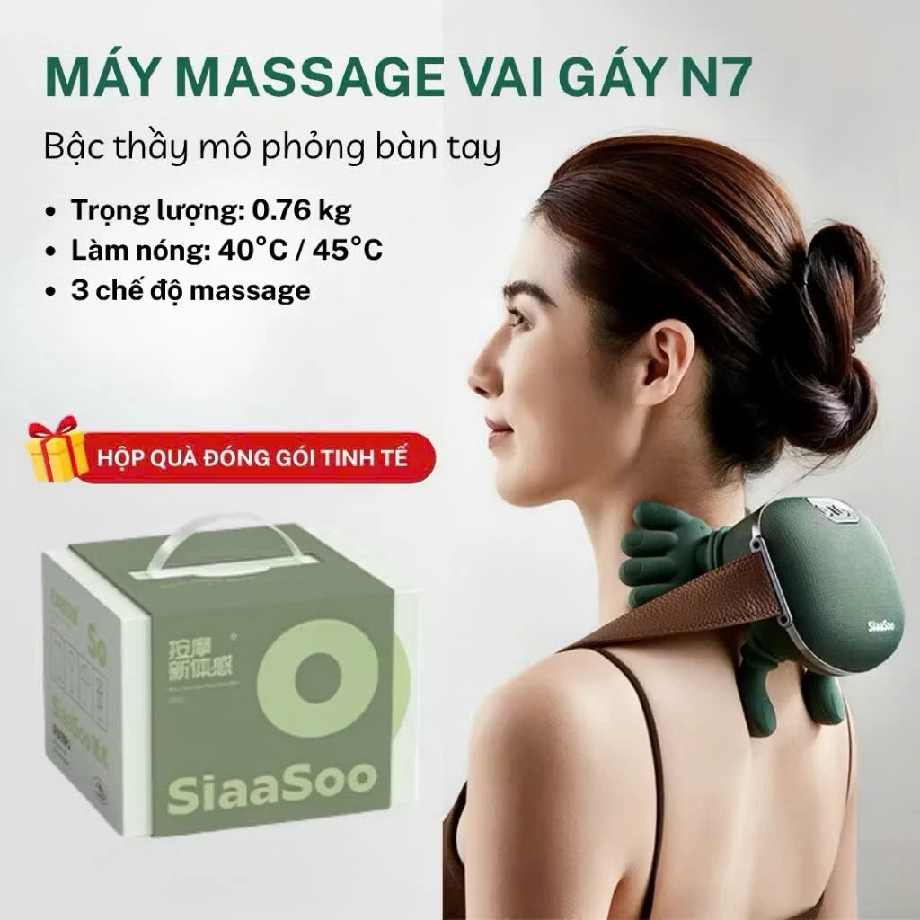 [Loại1] Máy Massage Cổ Vai Gáy Mô Phỏng Bàn Tay Kết Hợp Chườm Ấm, Massage Trị Liệu Giảm Đau Mỏi Cơ Hiệu Quả
