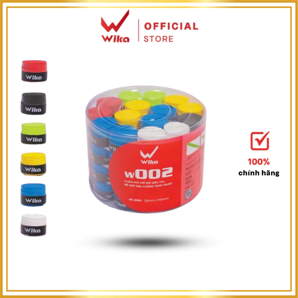 5 Quấn Cán Cầu Lông, Pickleball Wika W002 - Chống Trơn Trượt, Thấm Hút Mồ Hôi