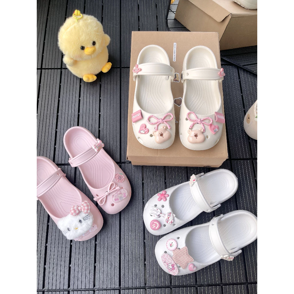 Dép Sục Classic Ballet Dép Búp Bê Nữ Form Xinh Nhẹ Êm Gắn Charm Ngọt Ngào HỖ TRỢ ĐỔI SIZE Anyastore