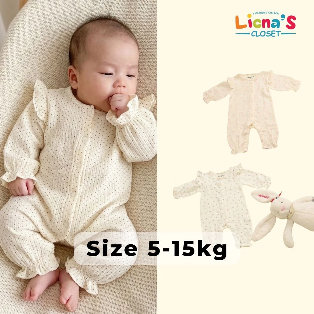 Bodysuit Dài Tay Cánh Tiên Vải Xô Hàn Muslin Cho Bé Yêu