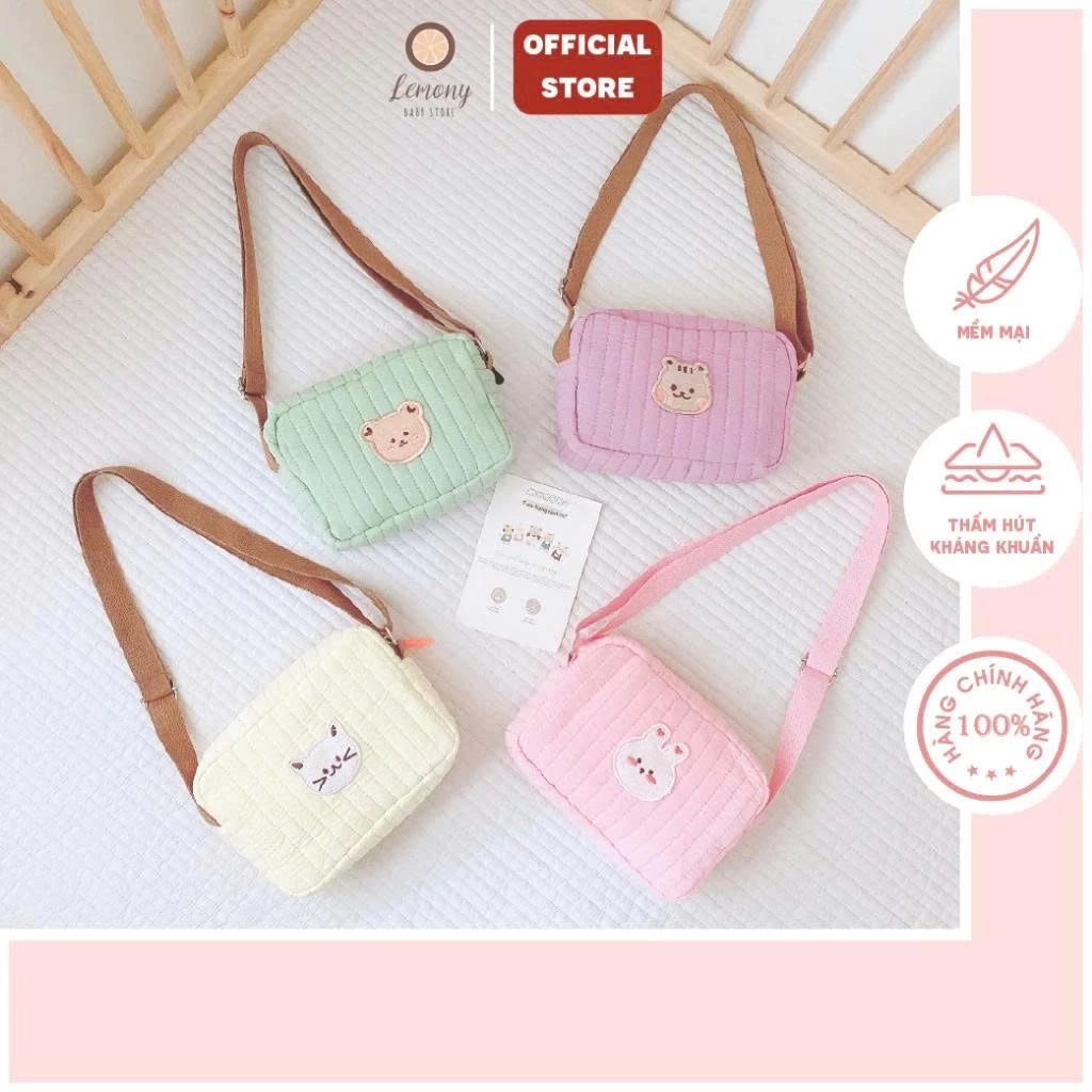 Túi Đeo Chéo Mini Hình Chữ Nhật Họa Tiết Đáng Yêu Cho Bé