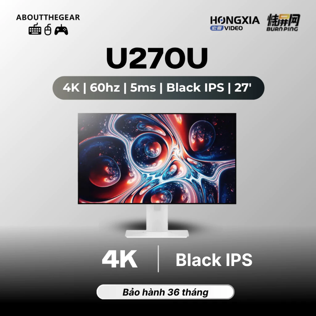 Màn hình đồ họa 4K Black IPS Hongxia U270U (NEWSEAL-BH 36 THÁNG)