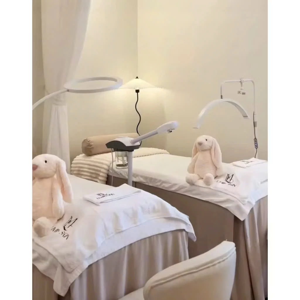 Ga giường spa COTTON LẠNH HÀN cao cấp, không nhăn, ga giường nối mi phun xăm